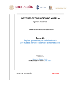 4.3 Reglas generales para el diseño de productos para el ensamble automatizado 18120090