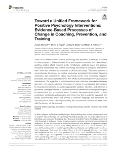 Evidence based process of change - Process based Coaching
