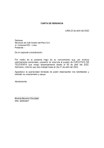 CARTA DE RENUNCIA