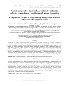 Análisis comparativo de estabilidad de taludes utilizando métodos comprobados y modelos numéricos de simulación