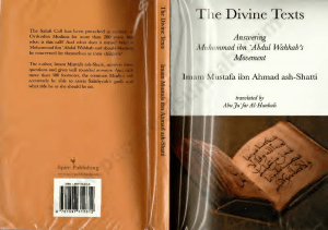 The Divine Texts Answering Muhammad ibn 'Abdul Wahhab's Movement Imam Mustafa ibn Ahmad ash-Shatti translated by Abu Ja'far Al-Hanbali
