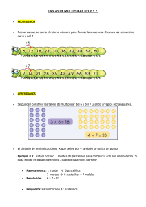 TABLAS DE MULTIPLICAR DEL 6 Y 7