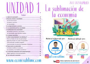 Unidad 1. La sublimación de la economía