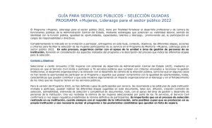 Guía de apoyo para selección  +Mujeres, Liderazgo para el sector público 2022