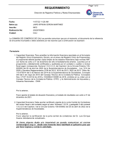 REQUERIMIENTO Direccion de registros publicos empresariales