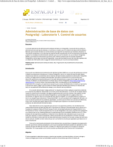 Administración de base de datos con PostgreSql - Laboratorio 1. Control de usuarios