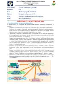 Clase Experiencia de Aprendizaje