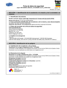 SDS Super Lube High Temperature EP Grease Spanish sds