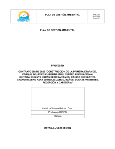 PLAN DE GESTIÓN AMBIENTAL BIENESTAR DUITAMA