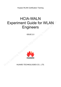 HCIA-WLAN V2.0 Experiment Guide(CLI-based)