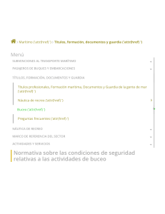 Normativa sobre las condiciones de seguridad relativas a las actividades de buceo   Ministerio de Transportes, Movilidad y Agenda Urbana