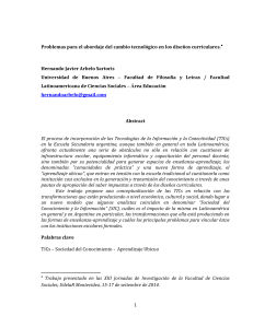 Problemas para el abordaje del cambio tecnológico en los diseños curriculares. Abstract (2)