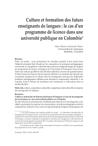 La dimension interculturelle de l’enseignement de langues dans le cycle de base du programme de licence en langues étrangères