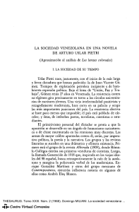 LA SOCIEDAD VENEZOLANA EN UNA NOVELA DE ARTURO USLAR PIETRI Las lanzas coloradas