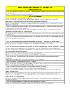 REQUISITOS. Hotel cinco estrellas