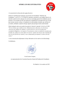 comunicacion oficial huelga estudiantil 27 octubre