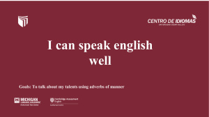 Adverbs of Manner: English Language Presentation