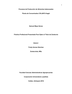 Procesos Produccion Alimentos balanceados COLANTA