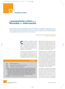 El pensamiento crítico en la Sociedad de la Información