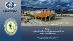 Tema 1 - Introducción a la formulación y evaluación de proyectos ambientales