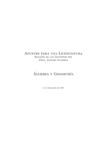 Álgebra y Geometría - Apuntes para una licenciatura