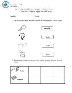 Guía de materiales, clasificando objetos 