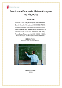 EJERCICIOS DE MATEMATICA PARA LOS NEGOCIOS