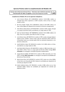 Ejercicio Práctico sobre la cumplimentación del Modelo 145