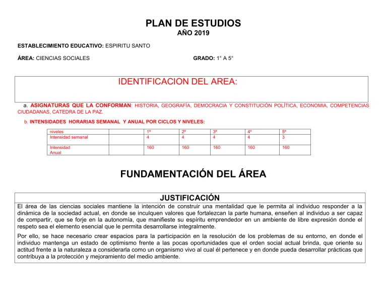 Plan De Area Ciencias Sociales 8375