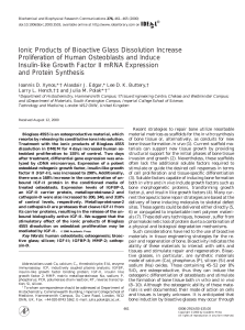 Ionic Products of Bioactive Glass Dissolution      Increase