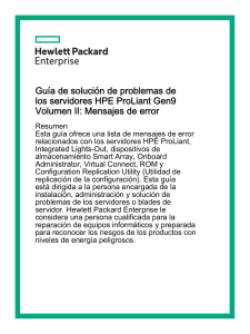 Guía de solución de problemas de los servidores HPE ProLiant Gen9 Volumen II  Mensajes de error-c04876056
