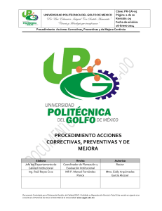 PR-CAI-05 Procedimiento de Acciones Correctivas, Preventivas y de Mejora