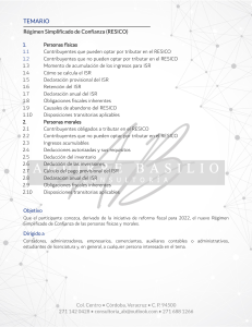 Temario - Régimen Simplificado de Confianza (RESICO)