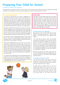 Preparing your Child for School A Guide for Parents Leaflet
