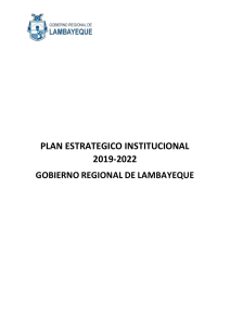 Plan Estratégico del Gobierno Regional de Lambayeque - Resumen