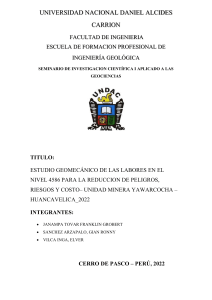 VIABILIDAD INFORME DE ESTUDIO GEOMECANICO (FRANKLIN JANAMPA TOVAR)