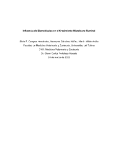 Monografia quimica organica-Influencia de Biomoléculas en el Crecimiento Microbiano Ruminal