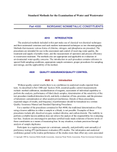 Standard Methods for the Examination of Water and Wastewater 4000 - 6000