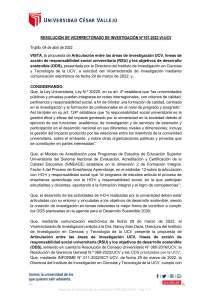 RESOLUCION.° 107 -2022- VI- UCV - ARTICULACIÓN LÍNEAS INVESTIGACIÓN UCV - RSU