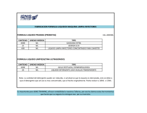 fabricacion formula liquidos maquinas limpia inyectores