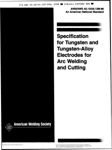 AWS A5.12 Especificación para electrodos de tungsteno