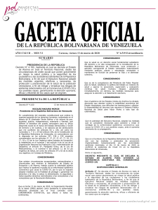 GACETA OFICIAL DECRETO PANDEMIA 4160