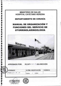 PLAN 13147 2016 MANUAL DE ORGANIZACION Y FUNCIONES DEL SERVICIO DE OTORRINOLARINGOLOGIA