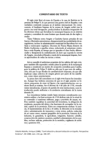 Comentario de texto sobre los Decretos de Nueva Planta y la centralización borbónica en el XVIII