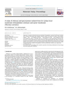 A study of chitosan and glucosamine isolated from Sri Lankan local mushroom Schizophyllum commune and oyster mushroom (Pleurotus ostreatus)