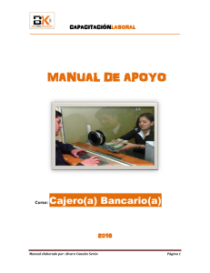 MANUAL DE APOYO -  CAJERO BANCARIO 2016 -  BK CAPACITACIÓN LABORAL