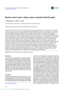 Review: Insect meal: a future source of protein feed for pigs?