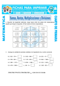 Ficha-Sumas-Restas-Multiplicaciones-y-Divisiones-para-Cuarto-de-Primaria