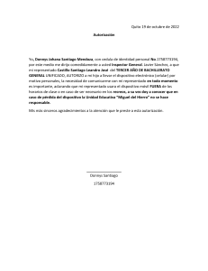 Quito 19 de octubre de 2022 autorizacion para dispositivo movil