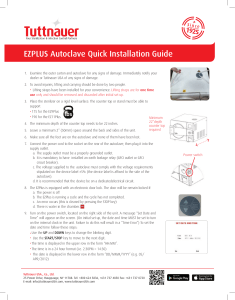 EZPlus Autoclave - Quick installation guide